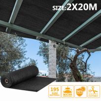 OGL Black 90% UV Block Sun Shade Cloth Sail Roll 2x20m Mesh Shadecloth Outdoor 195GSM