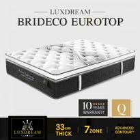 Luxdream Brideco 7 Zone Euro Top Pocket Spring Foam Mattress 33cm – Queen