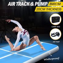 8m Blue Inflatable Tumbling Air Track Mat for Gym Yoga Exercise Sport