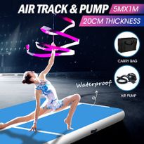 5x1x0.2m Air Tumble Track Training Mat for Home Gymnastics Cheerleading-Blue