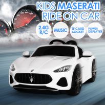 Maserati Authorized Kids Electric Ride On Car Toys w/Remote Controller - White