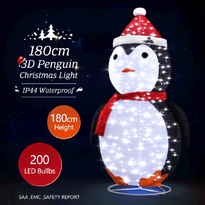 New 3D Penguin Christmas Lights 200 LED Rope Xmas Decoration Outdoor Home Display - 180cm