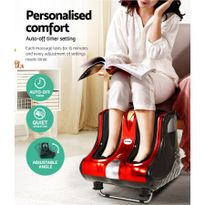 Livemor Foot Massager Massagers Shiatsu Electric Roller Ankle Calf Leg Kneading Red