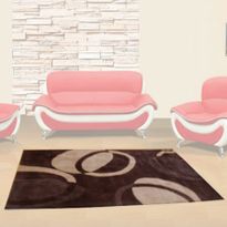 Brown Circles Designer 180 x 280cm Carpet Floor Rug / Mat Cover