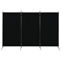 280270 3-Panel Room Divider Black 260x180 cm
