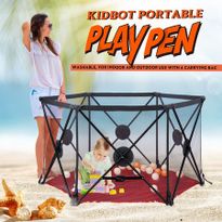 Kidbot Travel Child Pop Up Playpen Foldaway Baby Playpen 6-Panel Red
