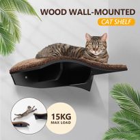 Petscene Cat Perch Contoured Cat Bed Wall Mounted with Wool Cover 