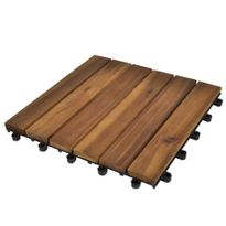 Decking Tiles Vertical Pattern 30 x 30 cm Acacia Set of 30