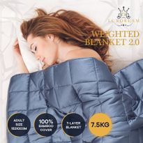 Luxdream 7 Layer Calming Weighted Blanket 100% Bamboo Cover for Adults 152x203cm 7.5kg 