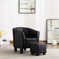 tub chair with integrated footstool