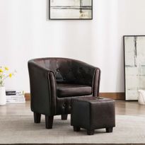 tub chair with integrated footstool