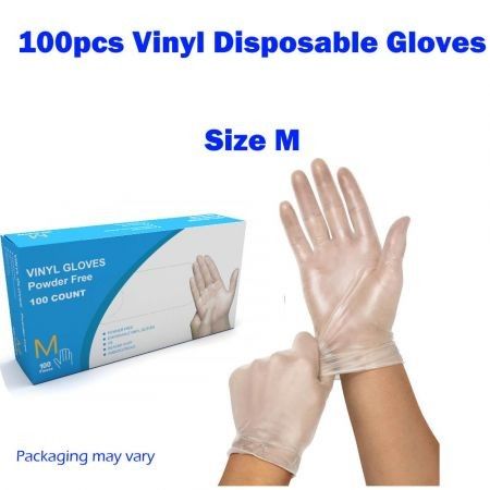 100Pcs 50PAIRS Disposable Clear Vinyl Gloves Powder Free Gloves