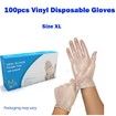 100Pcs 50PAIRS Disposable Clear Vinyl Gloves Powder Free Gloves