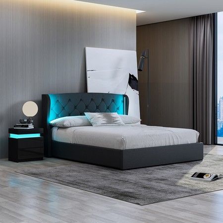 Our solid wood bedroom furniture sets are handcrafted in vermont and guaranteed to last a lifetime. king size pu leather gas lift storage bed frame wood bedroom furniture with led lights black