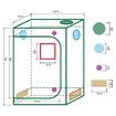 120x60x150cm Hydroponic Grow Tent Reflective 1680D Oxford w/ Observation Window and Floor Tray