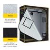 120x60x150cm Hydroponic Grow Tent Reflective 1680D Oxford w/ Observation Window and Floor Tray