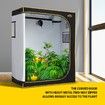 120x60x150cm Hydroponic Grow Tent Reflective 1680D Oxford w/ Observation Window and Floor Tray