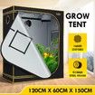 120x60x150cm Hydroponic Grow Tent Reflective 1680D Oxford w/ Observation Window and Floor Tray