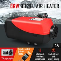12V 8KW Diesel Air Heater Kit RV Portable Vehicle Heater with LCD Intelligent Voice Remote Control Black and Red