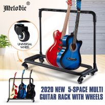 Melodic Multiple Guitar Stand 5 Holder Guitar Rack Foldable Portable with Wheels 
