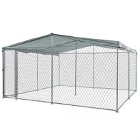 NEATAPET 3x3m Outdoor Chain Wire Dog Enclosure Kennel with Shade Cover for Dog, Puppy
