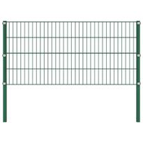 Fence Panel with Posts Iron 1.7 m Green