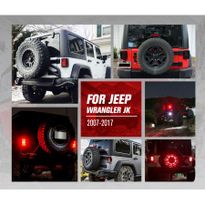 LIGHTFOX CREE LED Tail Lights Smoked Lens Reverse Turn for 07-17 Jeep Wrangler JK