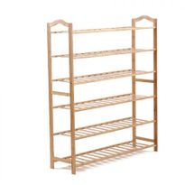 Levede Bamboo Shoe Rack Storage Wooden Organizer Shelf Stand 6 Tiers Layers 80cm