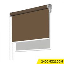 Modern Day/Night Double Roller Blind Commercial Quality 240x210cm Albaster White