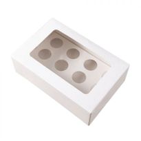 50 Pcs 12 Holes Cupcake Boxes Cupe Cake Box Window Face Cover and Inserts