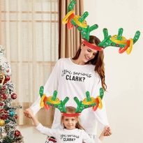2 Sets Inflatable Reindeer Antler Ring Toss Game antler hats
