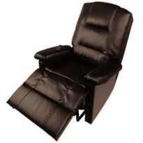 Comfortable PU Leather Massage Lounge Chair Recliner with Remote Control - Dark   Brown