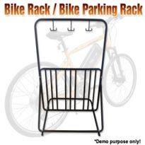 Bike Storage Rack Stand Stores 6 Bicycles - Black - PV-B04