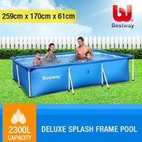 BESTWAY Deluxe Splash Frame Large Outdoor Pool - 259cm x 170cm x 61cm