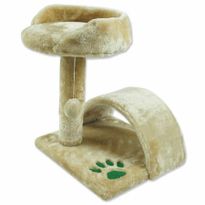 Cat Tree 50cm Scratching Post Play Centre Gym with Half Pipe Burrow and Hanging Ball Toy
