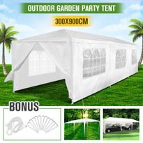 Gazebo Pergola Party & Function Marquee Tent with 8 Walls - 3m x 9m x 2.6m - White