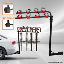 Bicycle Hitch Mount Rear Carrier/Rack for Car - Carries Four Bikes