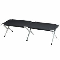 Camping Bed - Foldable with Carry Bag - 190cm x 64cm - Black