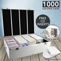 1000 Disc Aluminum CD/DVD Storage Portable Box Case Music Movie