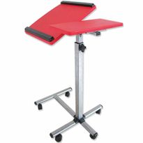 Portable Laptop Table with Caster Wheels - Red