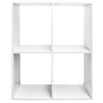 White Display Shelf with 4 Large Compartments