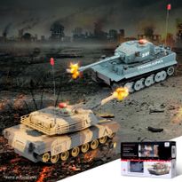 Set of 2 Full Size Infrared Radio Remote Control Battle Tanks
