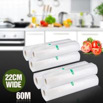 6 Rolls of 22cm x 1000cm Replacement Vacuum Sealer Food Saver Bags