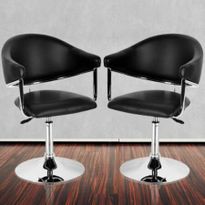 Set of Black Contemporary Adjustable Bar Chairs