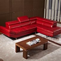 Red Genuine Leather Sofa