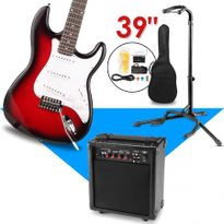39"Electric Guitar w/Bonus Accessory set & Stand & Amplifier Red colour