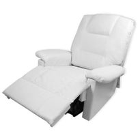 Comfortable PU Leather Massage Lounge Chair Recliner with Remote Control - White