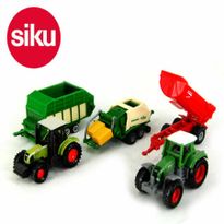 Siku Super 5 x Mini Model Die-Cast Metal Farmer Tractor & Trailer Vehicle Toy Gift Playset