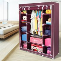 Red 5-Level Non-Woven Cloth Storage Wardrobe