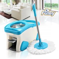 360 Degree Spin Mop & Stainless Steel Dry Bucket with 3 Free Mop Heads